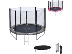 Cama Elástica HAPPY GARDEN Camberra Rosa y Gris (245x55x209 cm)