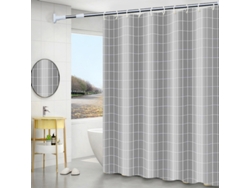 Cortina De Ducha Impermeable Y Antimoho Con Ganchos, Gris/80 X 180 Cm Gertiz