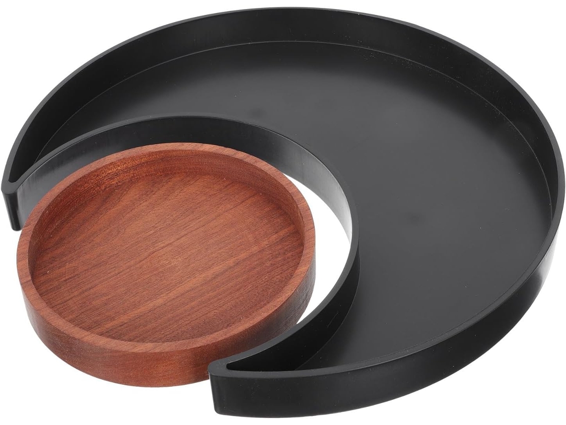 Juego Bandeja Almacenamiento Madera Black Joyas Aceites Esenciales Organizador Escritorio Decorativo Perfumes