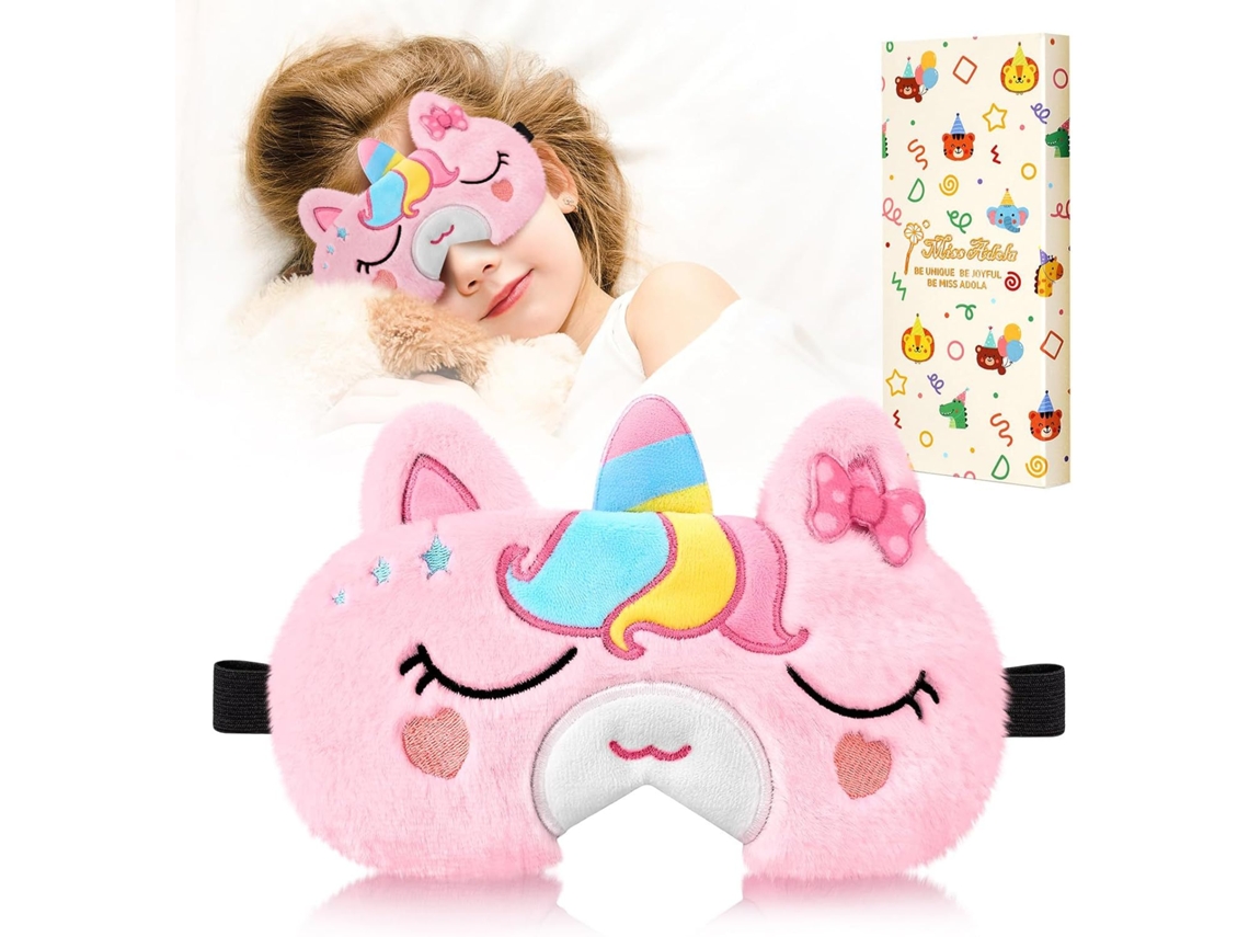 Adorable Antifaz Infantil Con Un Suave Diseño De Unicornio Aterciopelado Y Correa Ajustable: El Regalo Perfecto Para Niños. Digitallab