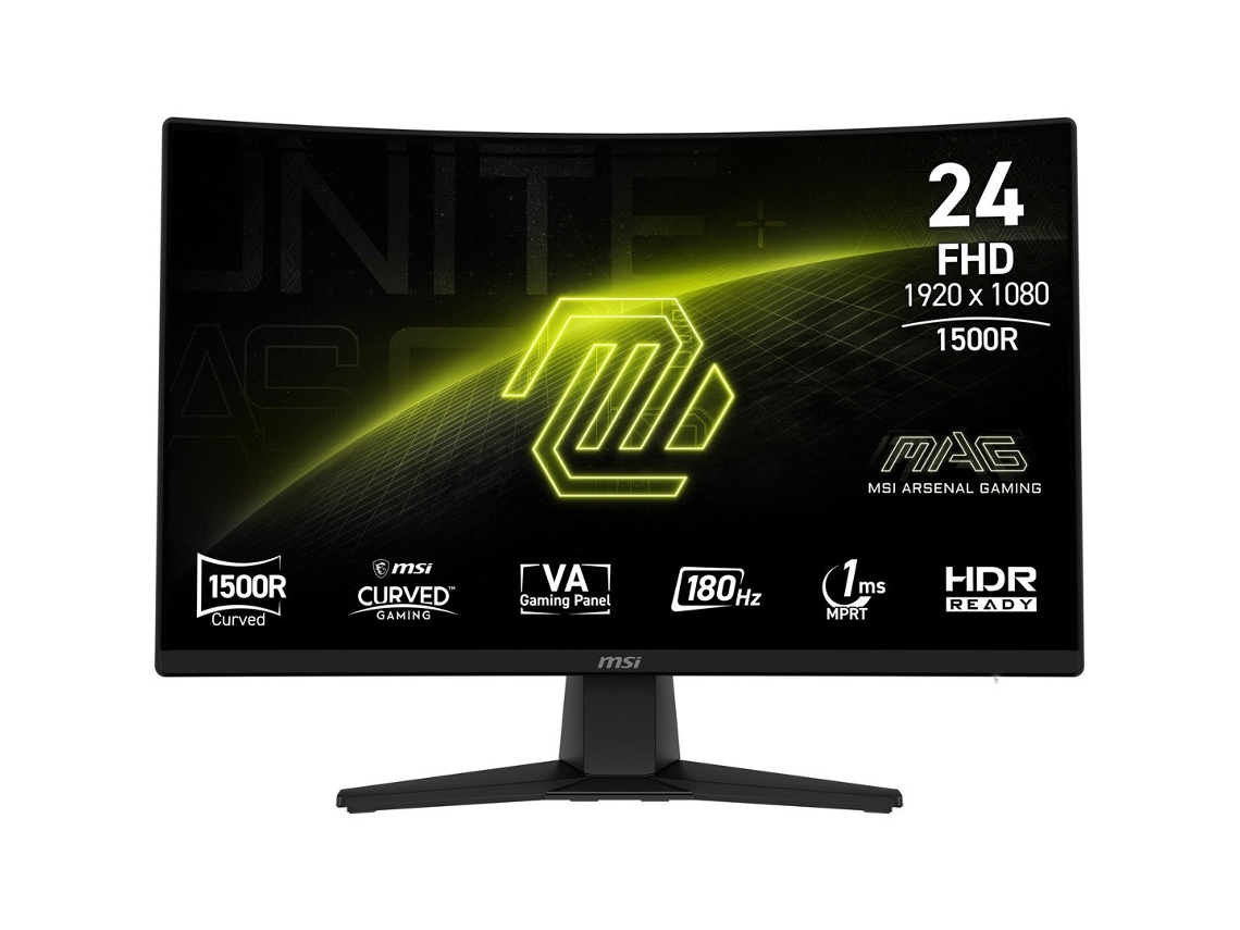 Monitor de ordenador MSI Mag 242c de 59,9 cm (23,6"), resolución Full HD de 1920 x 1080 píxeles, LCD negro.