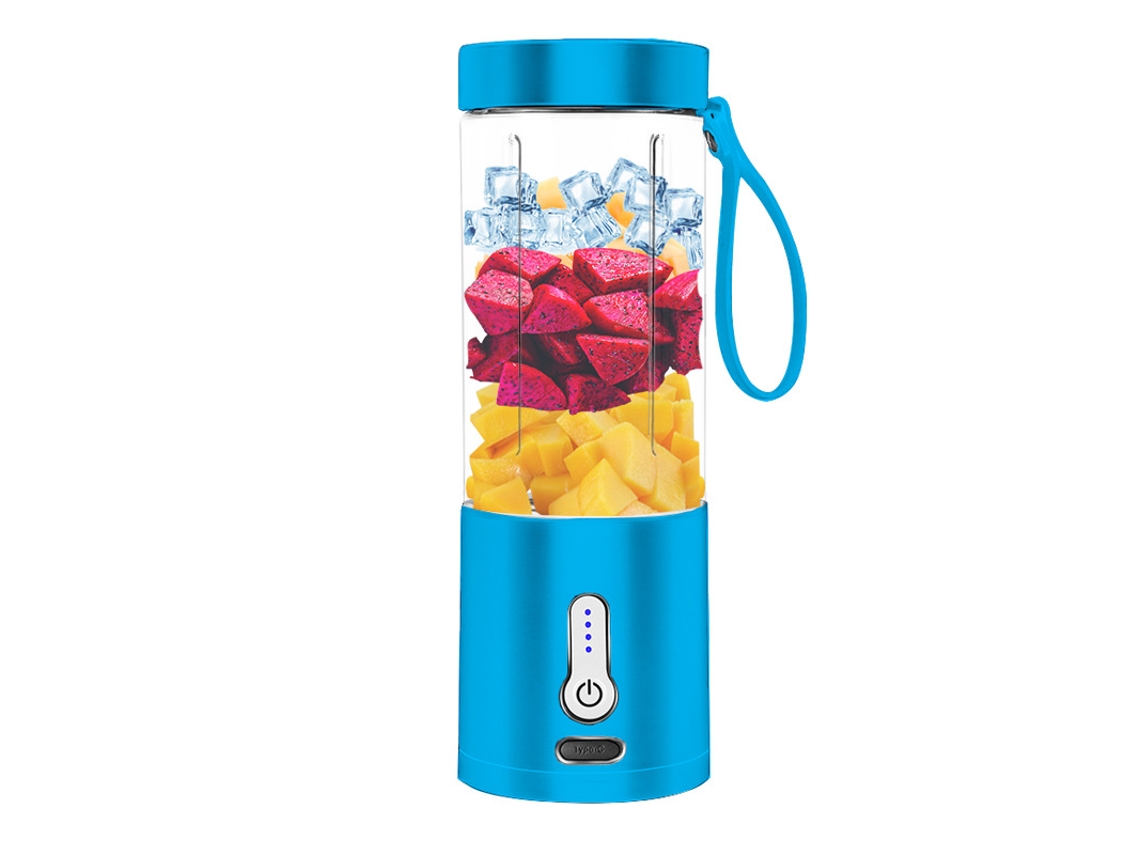 Licuadora multifuncional recargable con funciones para picar hielo y licuar frutas. Mdug (azul eléctrica)