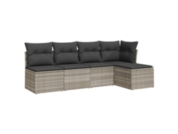 Maison Exclusive - Set De Sofás Jardín Y Cojines 5 Pzas Ratán Sintético Gris Claro