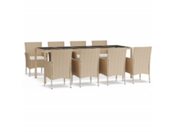Maison Exclusive - Set Comedor De Jardín 9 Pzas Con Cojines Ratán Sintético Beige