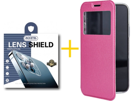 Carcasa + 2 Protectores de Cámara para Samsung Galaxy S22 Plus 5G ACCETEL Rosa