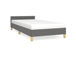 Maison Exclusive - Estructura De Cama Sin Colchón Tela Gris Oscuro 80x200 Cm