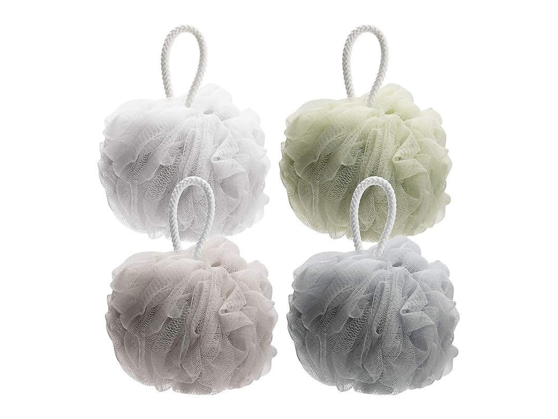 Bola De Esponja De Lufa Para Baño, Jabón Corporal, Para Hombres Y Mujeres - Paquete De 4