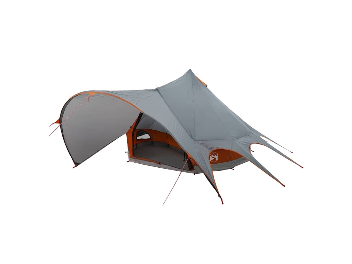 Tienda De Campaña Tipo Teepee Para 3 Personas Gris Y Naranja