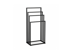 Toallero Relaxdays, Hxbxt: 96,5 X 45 X 29 Cm, Metal, 4 Varillas, Toallero De Pie, Baño, Negro