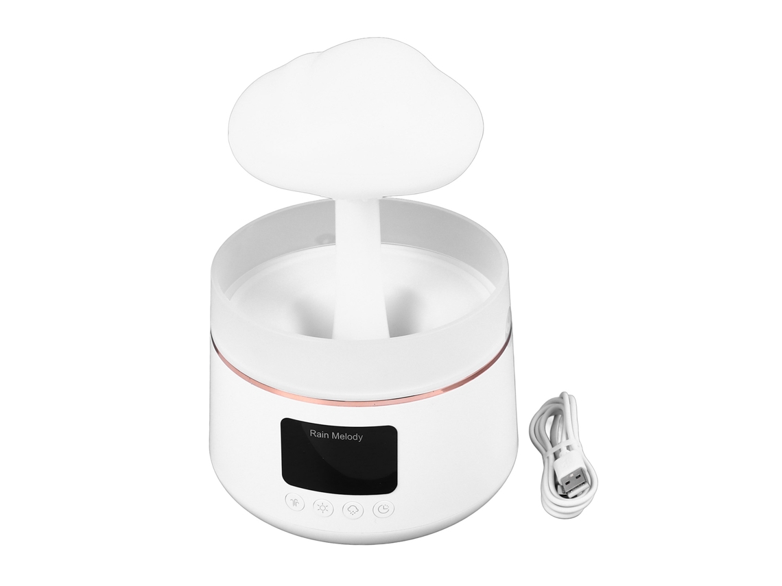 Difusor De Aceites Esenciales Rain Cloud Con Humidificador, Luz Nocturna, Temporizador Y Ruido Blanco.