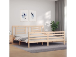 Marco de Cama con Cabecero Madera Marrón (200x200cm)