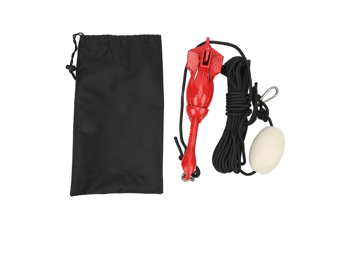 Yncm-ancla De Rezón Plegable De Acero Al Carbono Con Cuerda De Remolque De 12 M Y Bolsa De Transporte Para Kayak, Barco Y Embarcación.