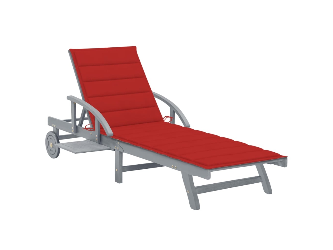 Tumbona de jardín Mueble para patio Asiento de jardín con cojín madera maciza de acacia