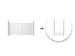 Pack puerta batiente blanco EIGER 3m H.160cm + puerta peatonal 1m H.160cm