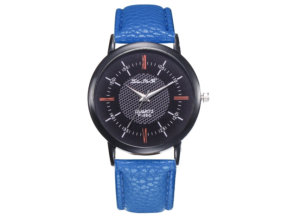 Reloj Unisex Para Parejas Con Correa De Piel Sintética Y Movimiento De Cuarzo Azul Real.