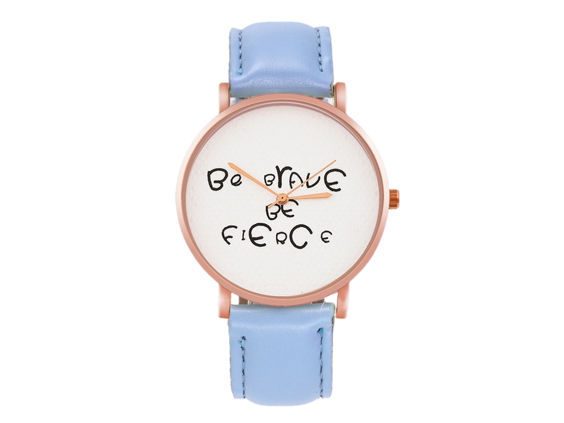 Reloj De Pulsera Analógico De Cuarzo Con Correa De Piel Sintética - Moderno Para Hombres Y Mujeres (azul Claro)