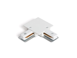 Conector tipo L para carril monofásico de aluminio blanco empotrable Borgia, Ledkia