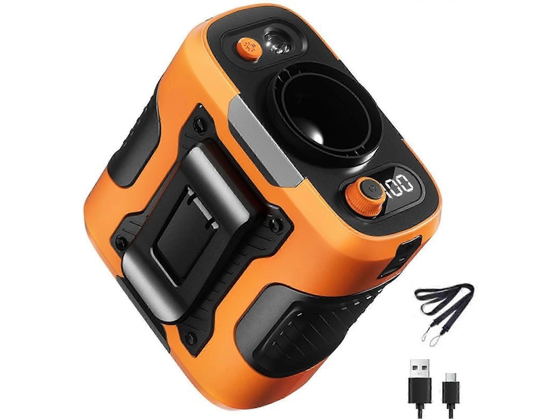 2026-abanico De Cintura Clip-on Con 100 Velocidades Para Viajes Deportes Y Campamentos Naranja