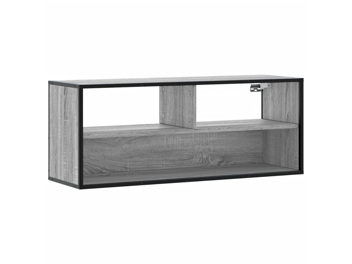 Maison Exclusive - Mueble De Tv Madera Y Metal Roble Ahumado 100x31x39,5 Cm