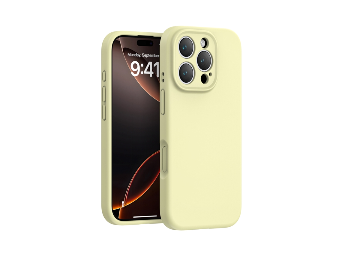 (amarillo Claro, Iphone 16 Plus) Funda De Silicona Líquida Para Iphone, Color Sólido, Funda Protectora De Una Sola Pieza Con Todo Incluido