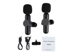 Micrófono De Solapa Inalámbrico Con Receptor Usb-c De 1 A 2 Puertos, Reducción De Ruido Y Clip Mini Para Grabación.