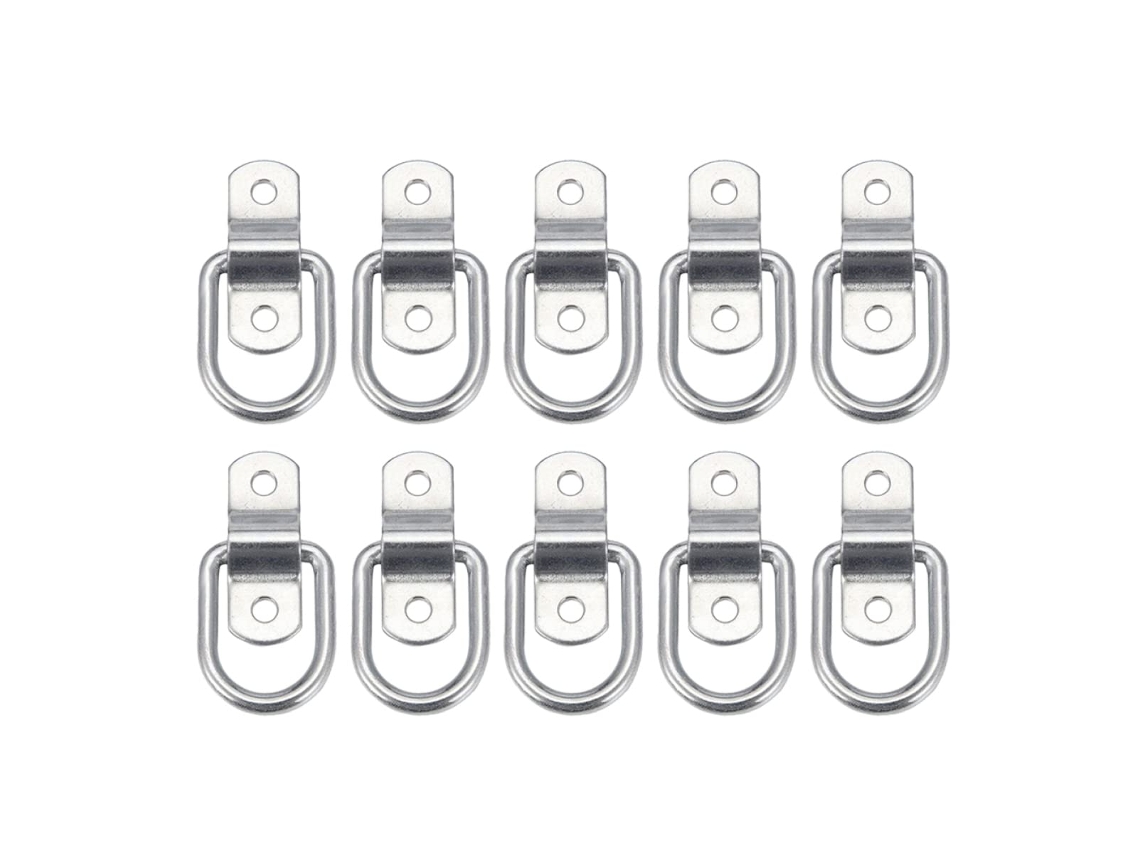 10 Anillos De Amarre Para Remolque De Color Plata, Resistentes Y A Prueba De Óxido.