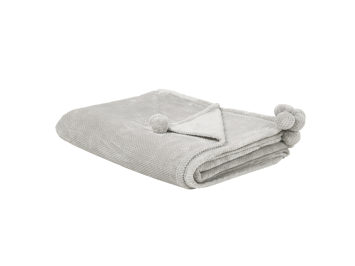 Manta BELIANI Saitler Gris (200x220x2 cm - Poliéster)