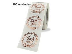 500 Etiquetas De Agradecimiento Con Estampado Floral Personalizado (2,5 Cm)
