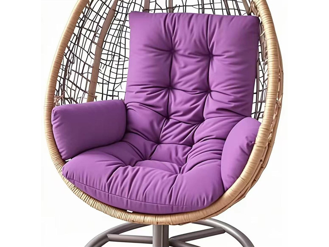 Cojín Para Silla Colgante Con Reposabrazos, Grueso, Suave Y Cómodo Para Jardín, Exteriores E Interiores Púrpura