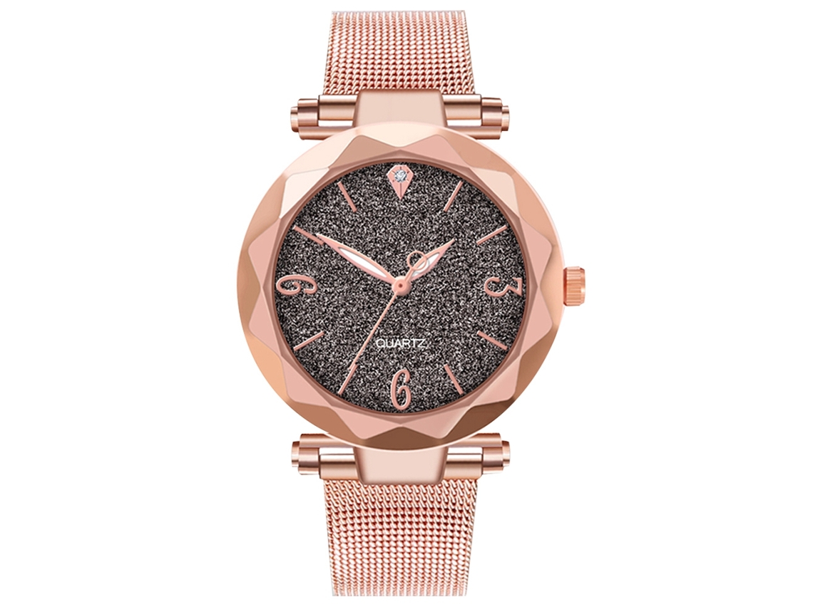 Reloj De Pulsera De Cuarzo Para Hombre Y Mujer Con Brazalete De Acero Informal Para Parejas (negro)