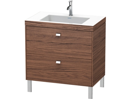 Lavabo para muebles DURAVIT Brioso c-bonded con base de 80,0x48,0 cm 2 extraíbles sin rebosadero con banco para grifos 1 agujero para grifos