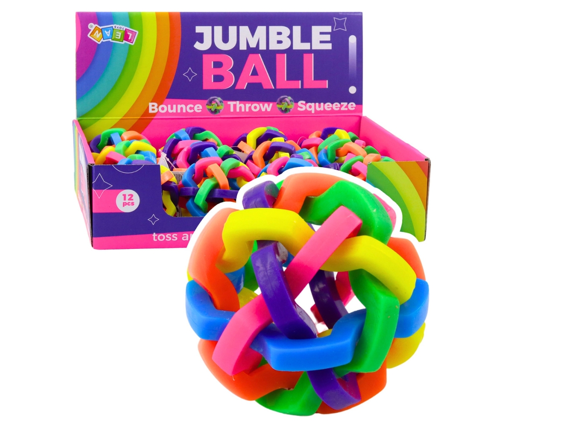 Pelota de goma trenzada colorida para juego sensorial de 7,5 cm B.active