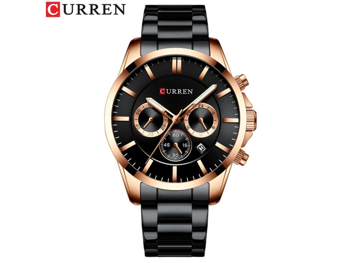 Reloj De Pulsera Moderno Para Hombre (negro) Resistente Al Agua Con Seis Manecillas, Correa Multifuncional De Acero Inoxidable.