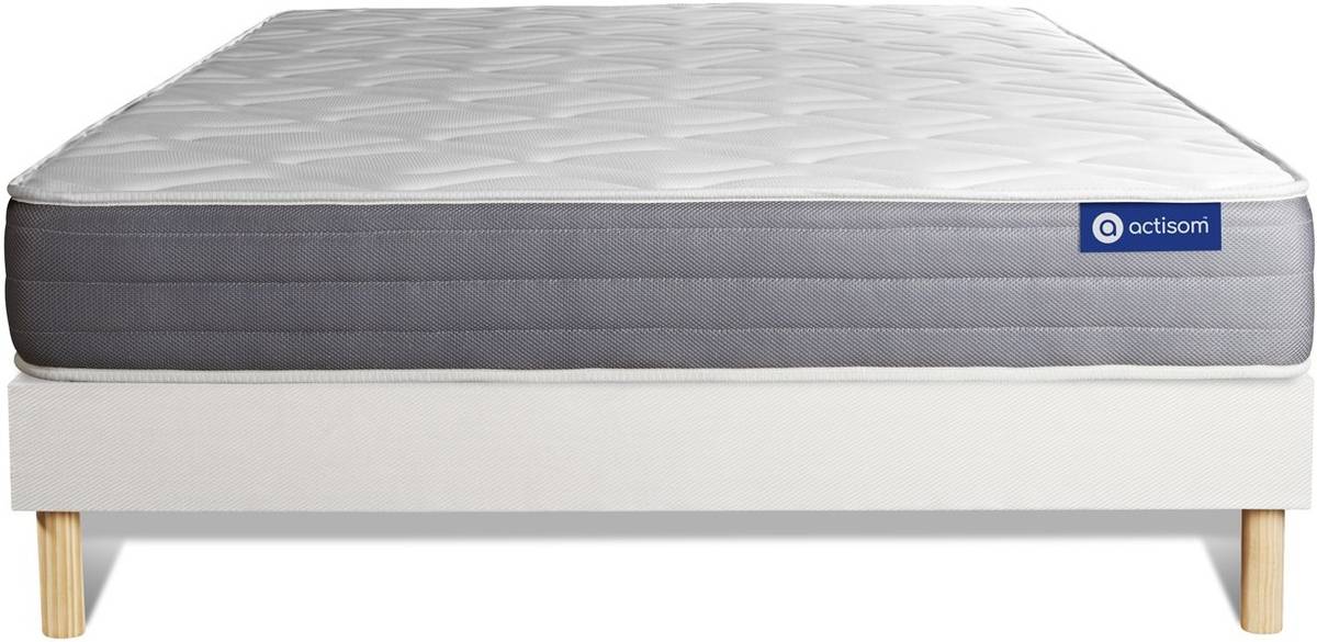 Conjunto de Somier Blanco + Colchón ACTISOM Actiflex Dream (150x200 cm - Muelles Ensacados)