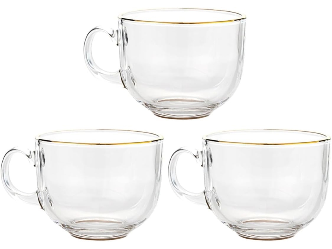 Juego De 3 Vasos, Elegante, Transparente