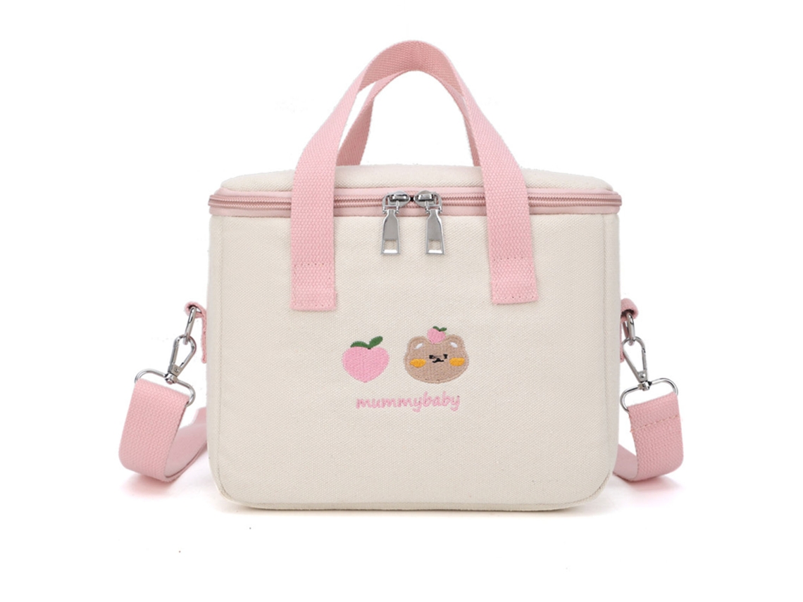 Bolso Cambiador Oxford Con Estampado De Dibujos Animados, Gran Capacidad, Rosa, Organizador Para Cochecito.