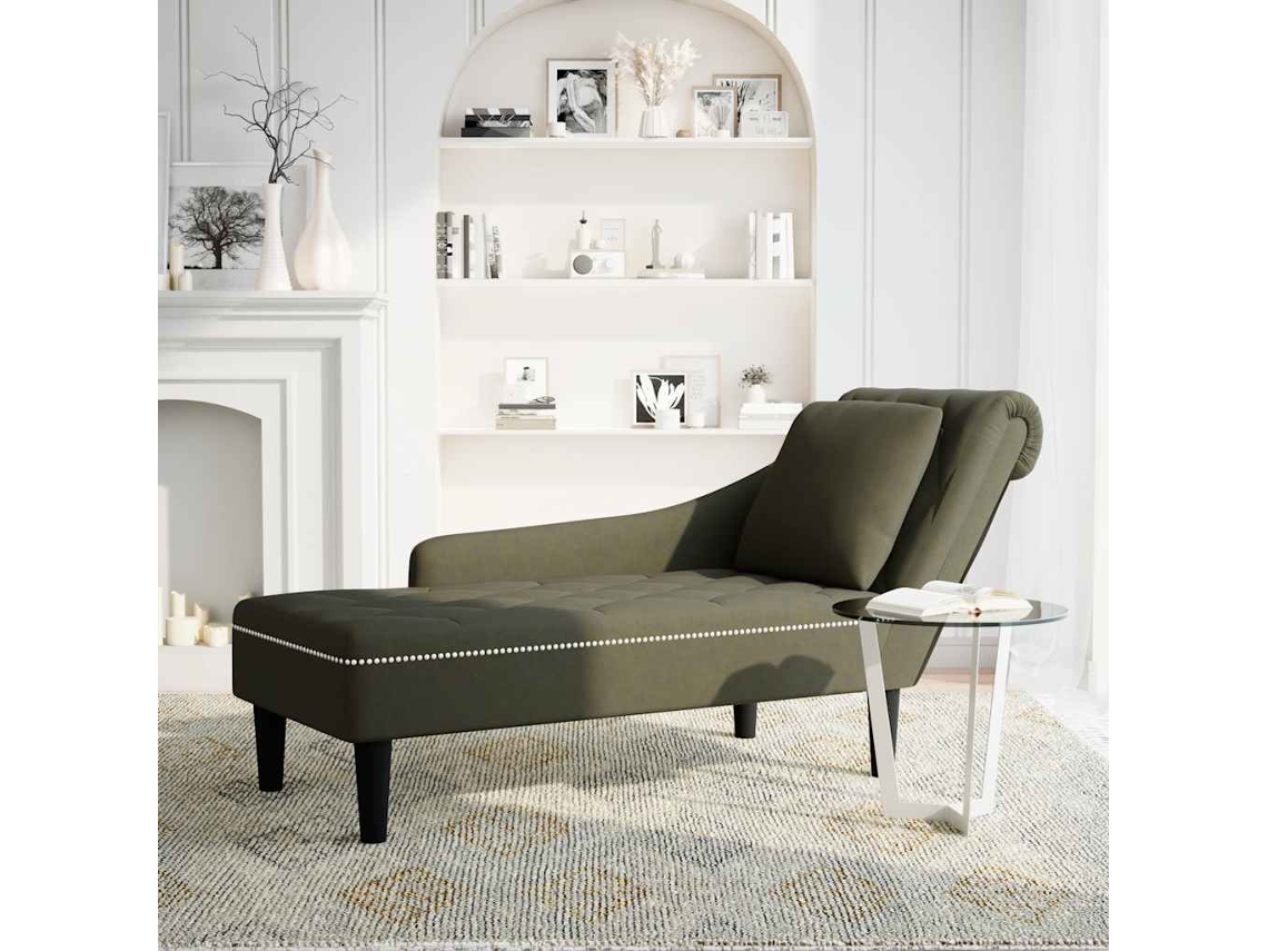 Chaise Lounge Con Cojín/Reposabrazos Derecho Piel Artificial Wsd565307 Adorável Casa
