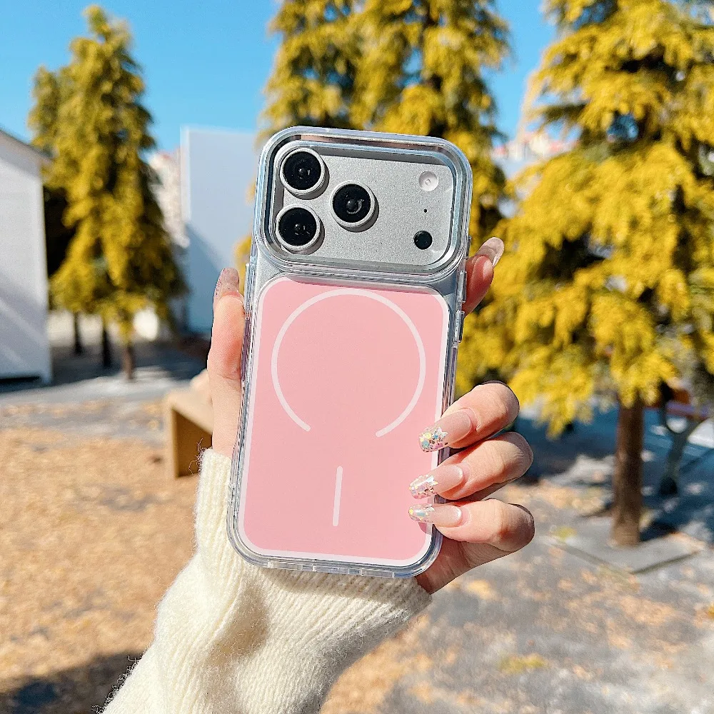 (iphone 13 Pro Max, Rosa) Funda Transparente Con Carga Inalámbrica Magsafe Para Iphone