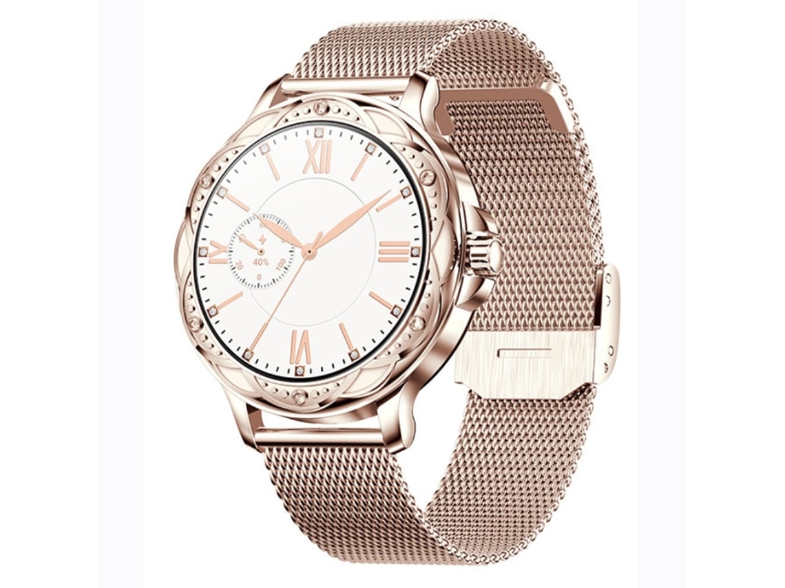 Reloj inteligente para mujer con llamadas Bluetooth, monitorización de la presión arterial y la frecuencia cardíaca, notificaciones, actualizaciones y canales Meteor.