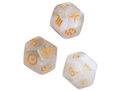 2026-set De 9 Dados Poliédricos Plásticos Impermeables Ligeros Portátiles Para Juegos De Mesa Viaje Picnic Blanco