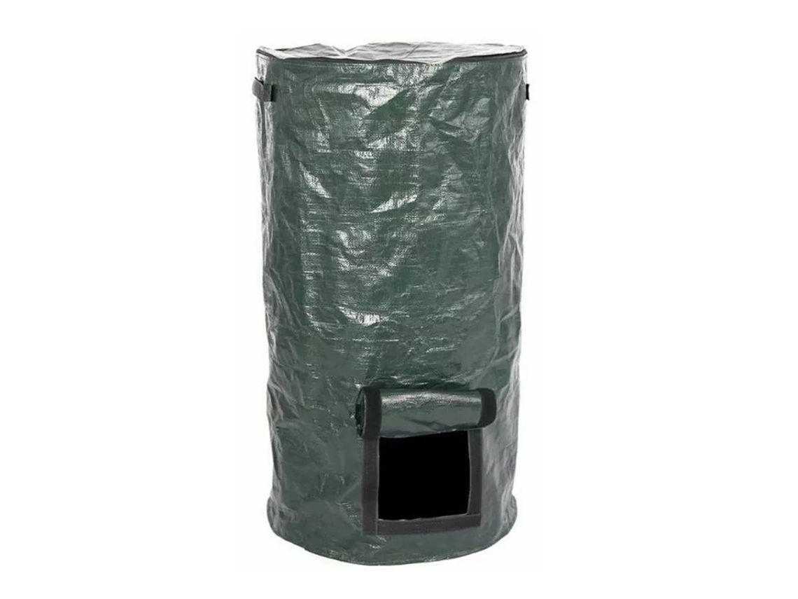 Bolsa De Compostaje De Jardín Reutilizable E Impermeable De Pe Con Cierre De Cremallera, Gran Capacidad, 34 Galones.