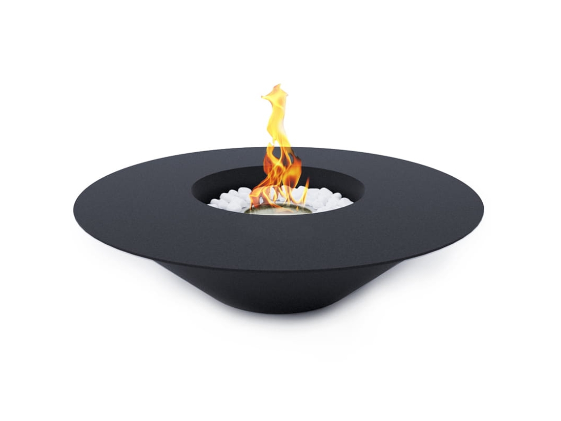 Chimenea de jardín redonda negra Santorini para bioetanol, D.60