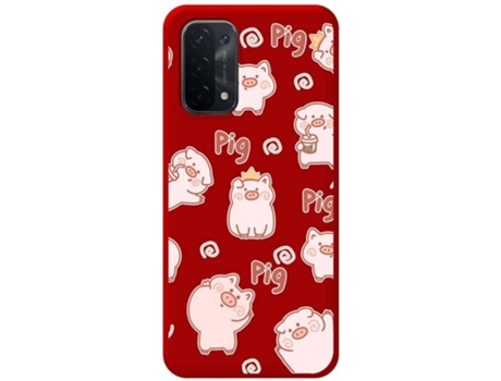 Carcasa Oppo A54 5G / A74 5G TUMUNDOSMARTPHONE Cerdos Rojo
