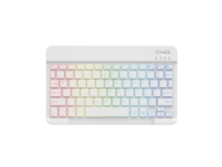 Teclado Bluetooth Yuysan de 10 pulgadas con retroiluminación, colorido y luminoso, blanco (portugués)