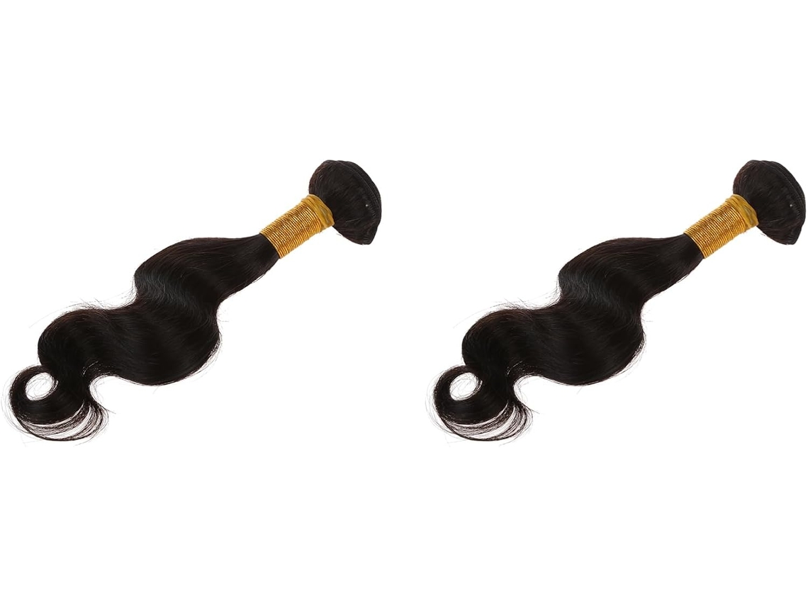 2x Cabello Humano Ondulado, Trama Ondulada, Tejido Sin Procesar, Trenza De Color Negro