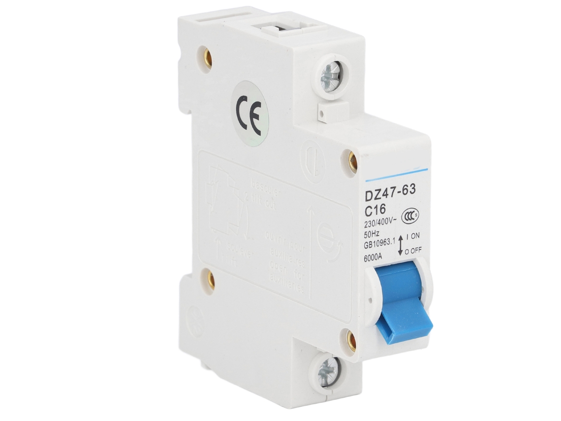Disyuntor Miniatura 1p 16a Protector De Cortocircuito Montaje Din Rail 6000a 400v