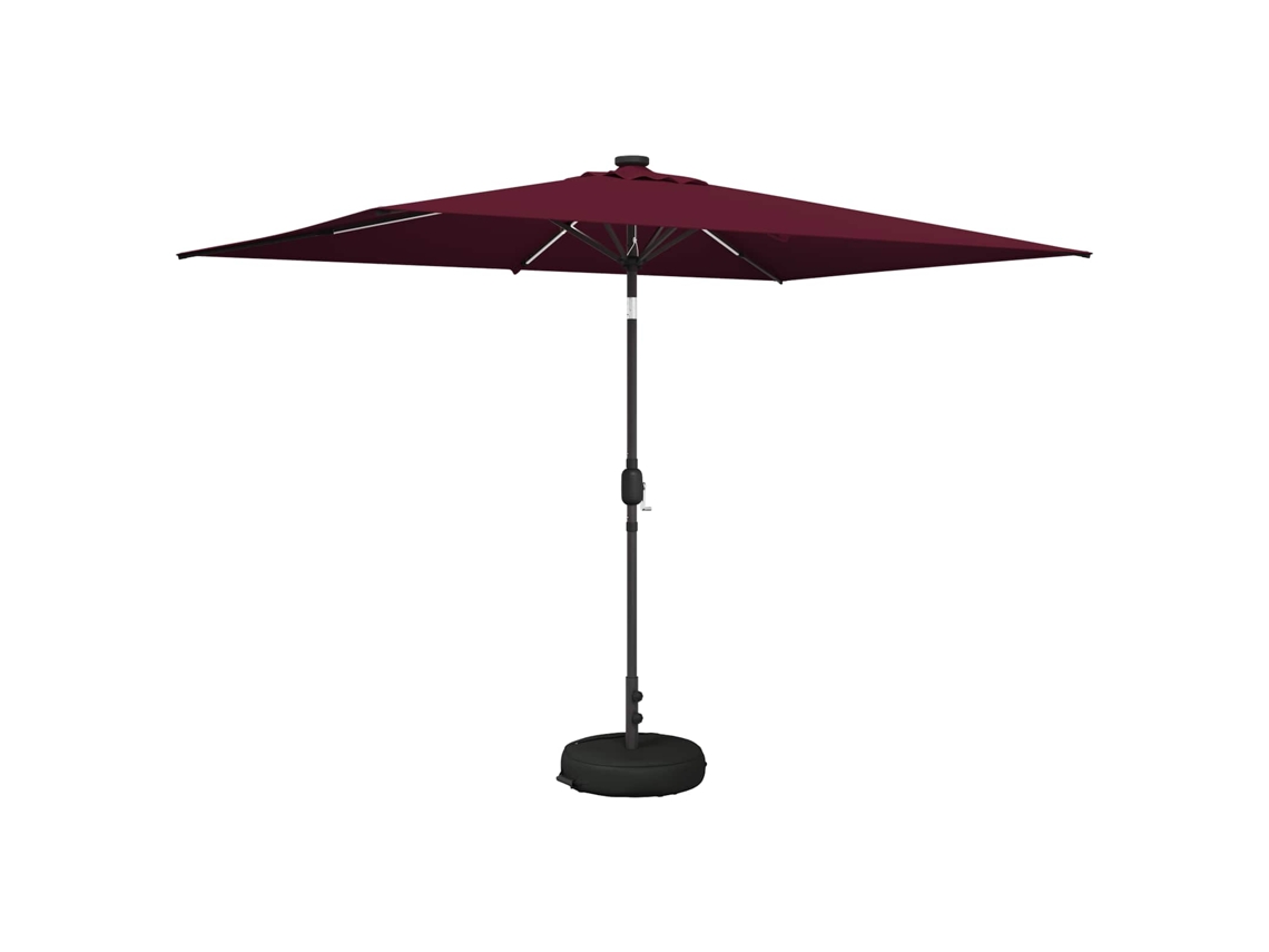 Vidaxl Parasol De Jardín Con Luces Led 200 X 300 Cm Poliéster