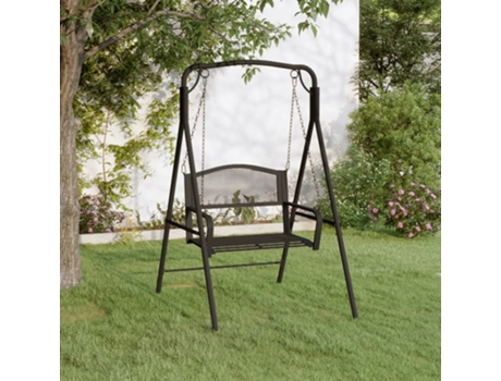Balancín de jardín VIDAXL Negro Acero (124x117x168 cm)