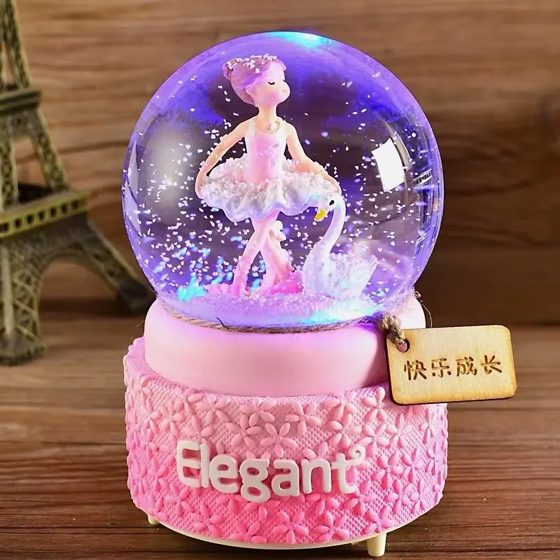 (estilo 6) Caja De Música Con Bola De Cristal De Bailarina, Regalo De San Valentín