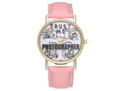 Elegante Reloj De Pulsera De Cuarzo Para Hombre Y Mujer, Color Rosa.